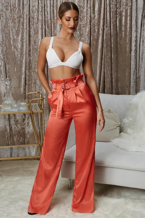 Buy Vero Moda Burnt Orange Flared Fit Pants for Women Online  Tata CLiQ