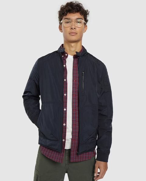 Green Coast - Cazadora Biker De Hombre Con Bolsillos