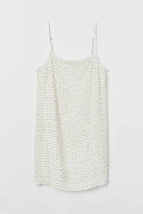 Beaded Dress - White