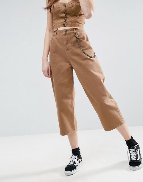 Asos - Jeans Stile Skater Alla Caviglia Color Tabacco - Marrone