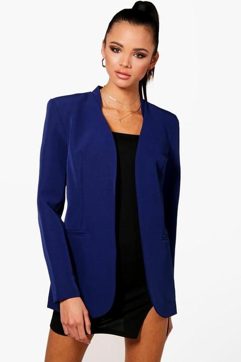 Collarless Fitted Blazer