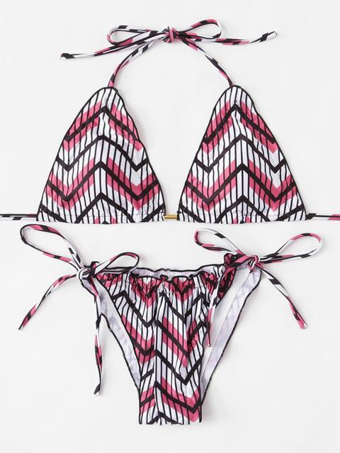 Bikini Con Laccetti A Righe