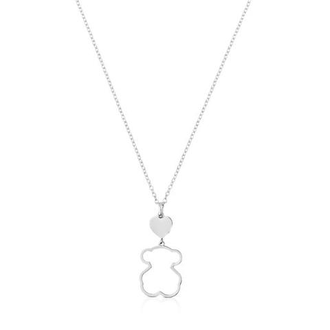 Collar De Plata Motivo Oso New Silueta