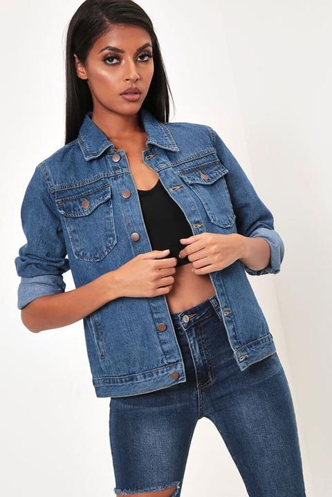 Dark Wash Long Denim Jacket