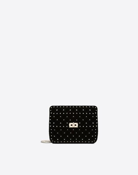 Medium Velvet Rockstud Spike Bag