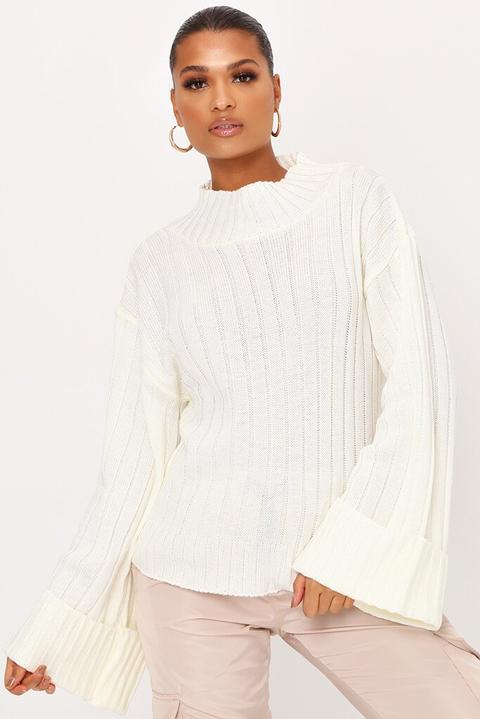 Cream Turn Up Cuff Jumper