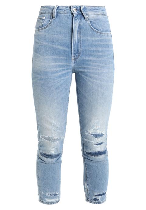 Gstar 3301 Ultra High Straight 7/8 3dr Jeans Skinny Fit Destroyed Denim