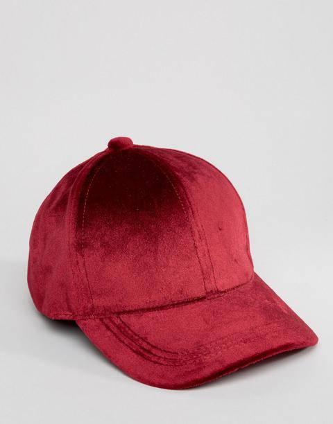 Gorra Roja De Terciopelo De Asos