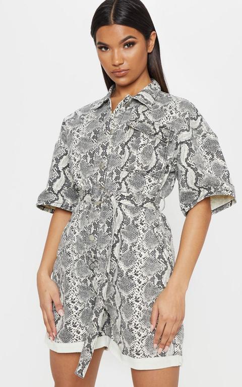 grey snake print playsuit