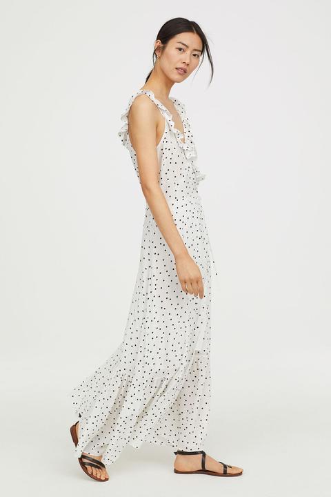 Langes Volantkleid