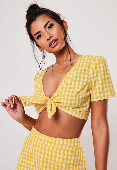 yellow front tie top