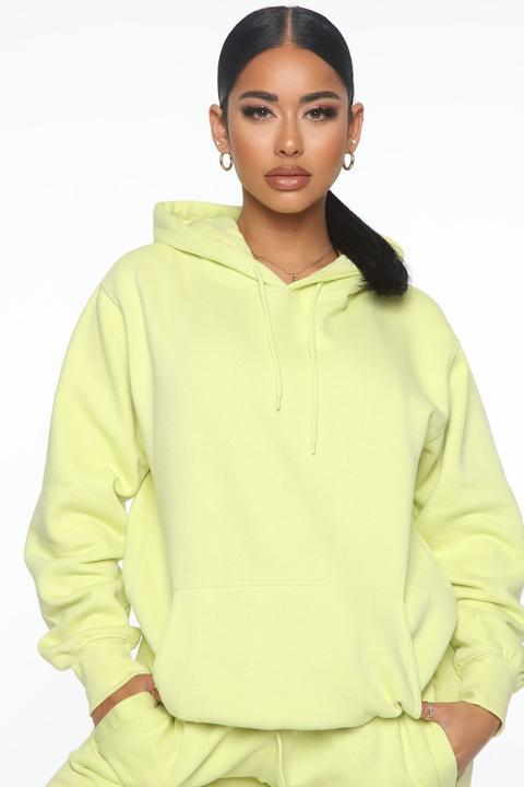 Stole Your Boyfriend's Oversized Hoodie - Lime