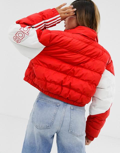 adidas puffer jacket red