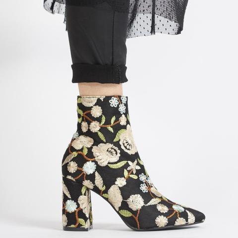 floral ankle boots