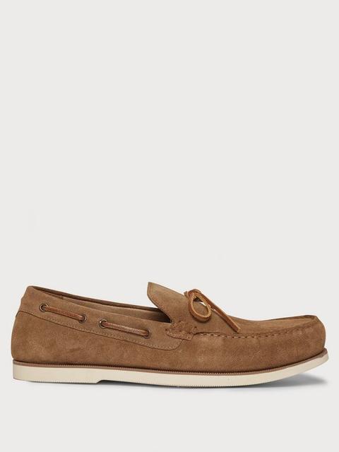 Beige Suede Boat Lace Loafers