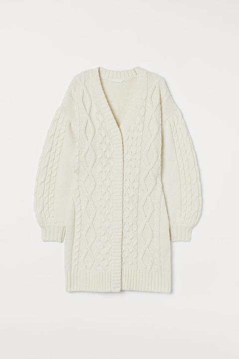 Cable-knit Cardigan - White