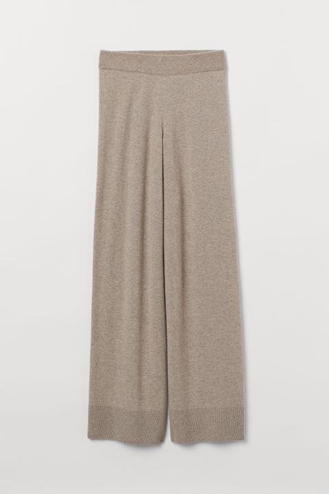 H & M - Pantaloni Ampi In Cashmere - Beige