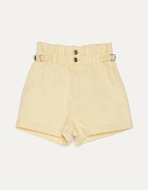 Short Con Cintura Elástica Y Trabillas