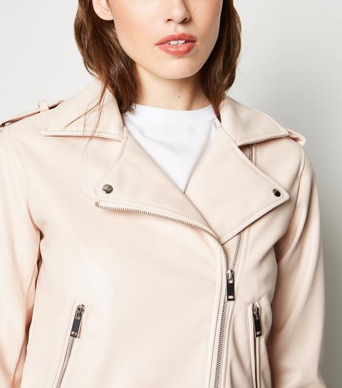 blush pink biker jacket