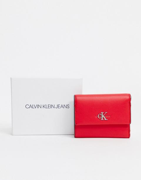 Monedero Con Monograma En Rojo De Calvin Klein Jeans