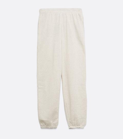 Cream Jersey Cuffed Joggers New Look