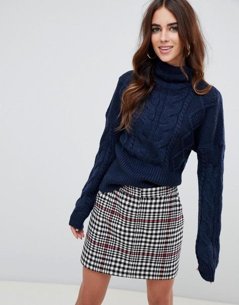Jersey Extragrande Con Cuello Alto Y Punto De Ochos De Fashion Union