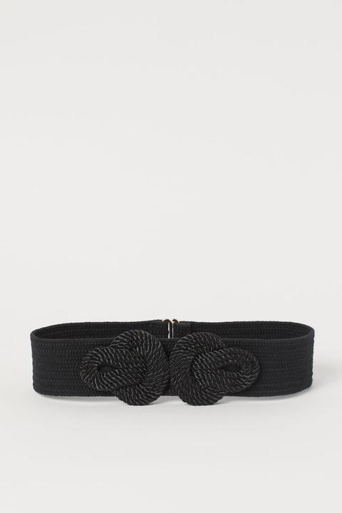 Rope-detail Waist Belt - Black