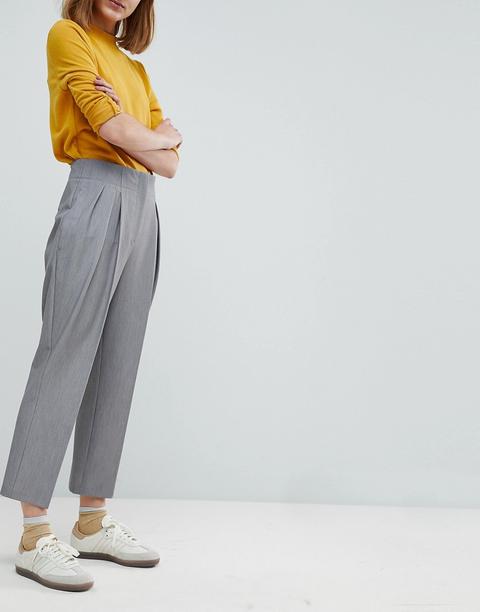 Asos Sartoriale - Pantaloni Stretti In Fondo Cropped - Grigio