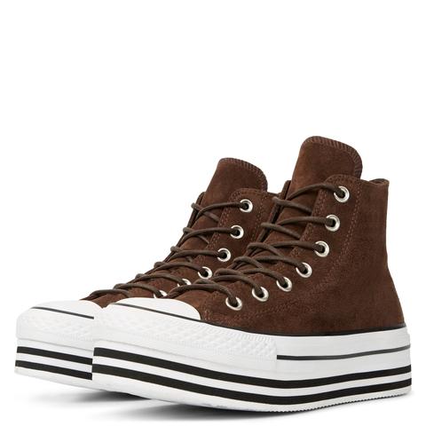 brown suede converse high tops platform