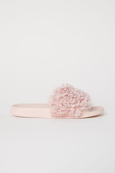 H & M - Sandalias En Pelo Sintético - Rosa