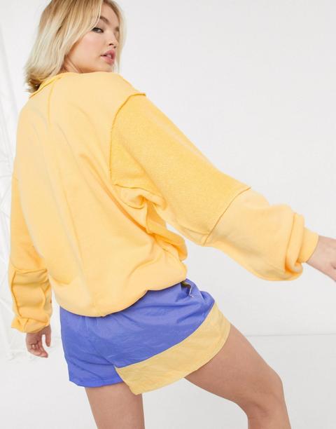 Nike Reverse Panel Sweatshirt In Yellow 