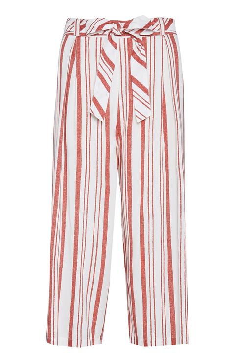 Red And White Stripe Culotte