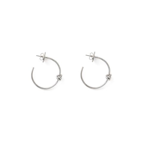 Pendientes Aro Grande Nudo Plateado from Bimba Y Lola on 21 Buttons