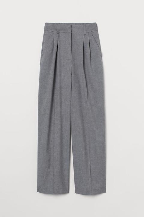 Pantalon De Tailleur Ample - Gris