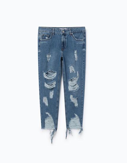 Jeans Straigh Fit Super Destroyed
