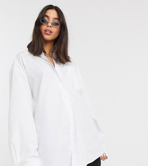 Collusion Oversized Shirt In White