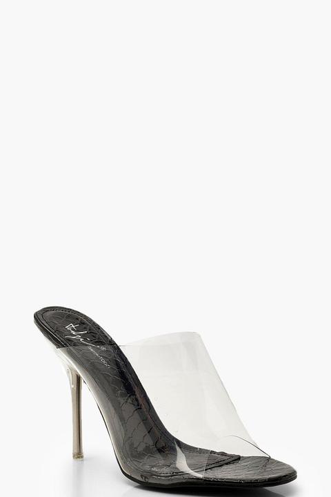 Mules Transparentes À Bout Ouvert