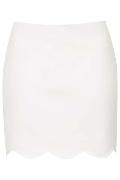 Scallop Hem Mini Skirt