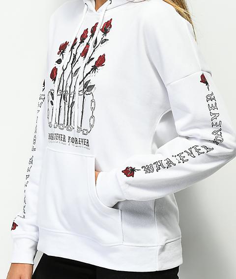 empyre fredia rose white hoodie