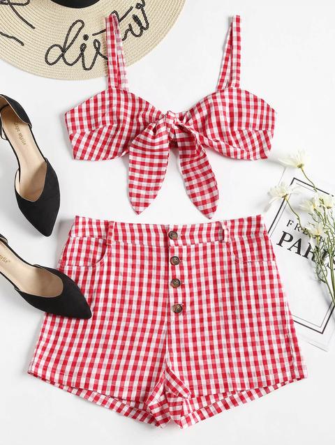 Top E Pantaloncini A Quadretti