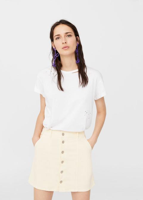 Falda Denim Botones