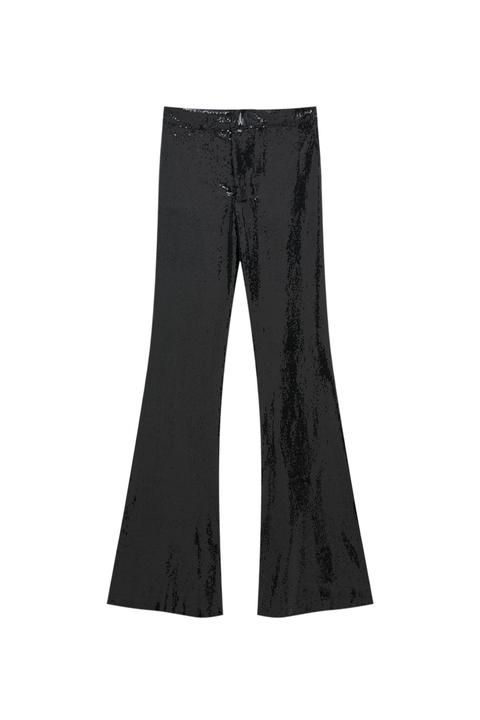 Pantalón Negro Campana Lentejuelas