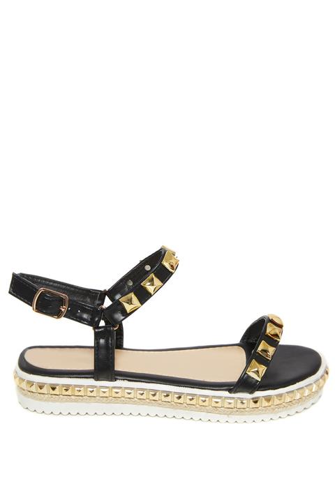 Yazmin Black Studded Sandals