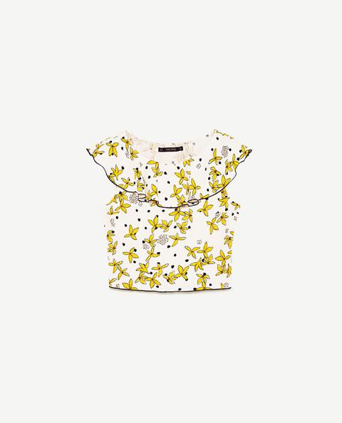 Top Cropped Stampa A Fiori