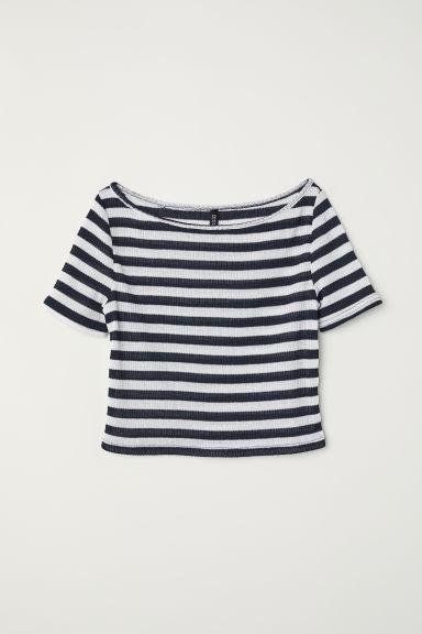 Ribbed Jersey Top - Blue