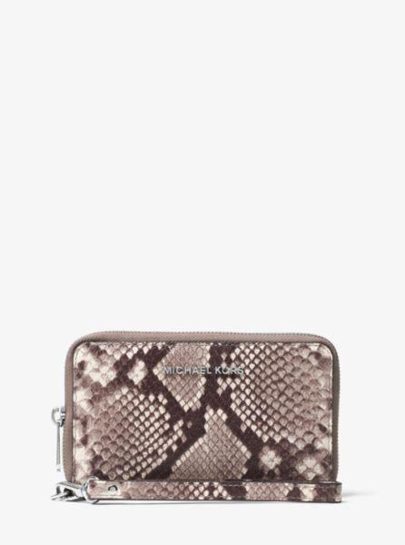 Jet Set Travel Large Embossed-leather Phone Case | Michael Kors