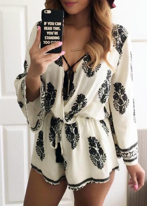 Pattern Printed Romper