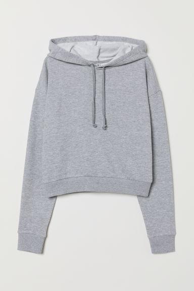 H & M - Short Hooded Top - Grey