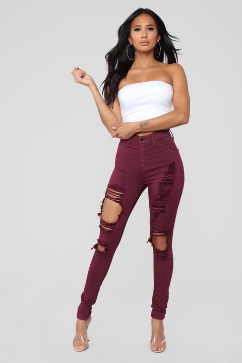 Eternally Grateful Skinny Jeans - Plum