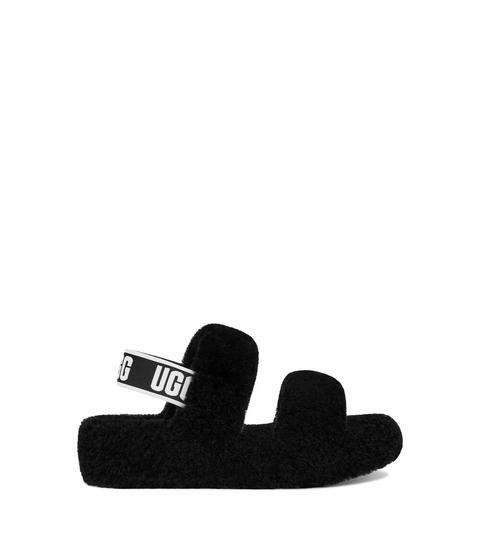 Ugg Women's Oh Yeah Slide In Black, Size 7, Shearling